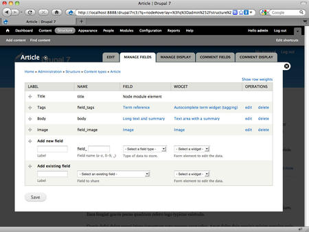 Create your own custom content types with CCK