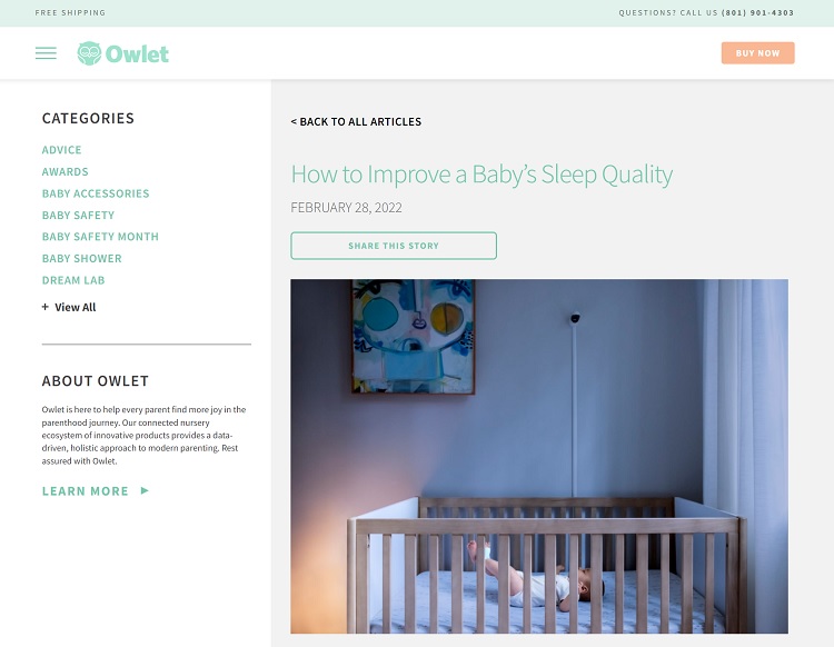 Including a CTA on a blog post can encourage visitor to make a purchase