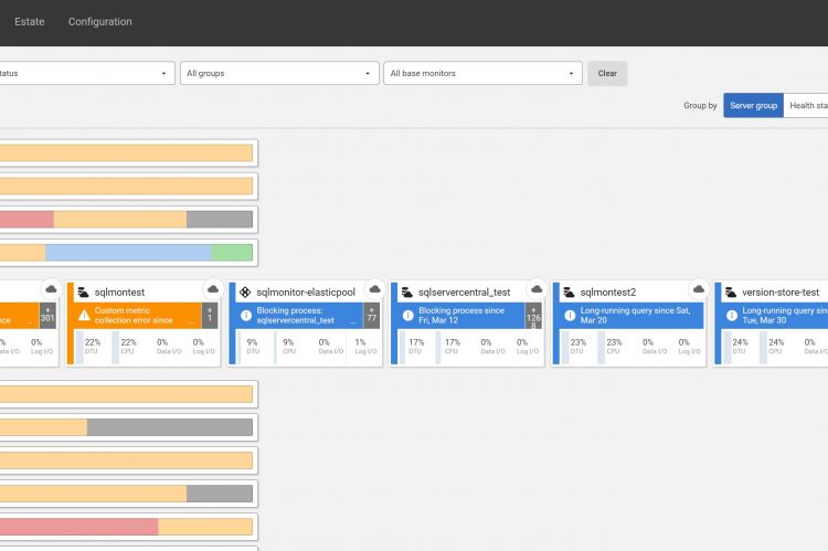 SQL Monitor's global on-premises and cloud dashboard