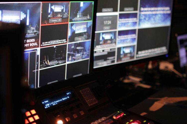 Security monitors in a control room