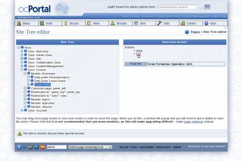 ocPortal Site Tree Editor