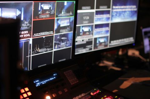 Security monitors in a control room