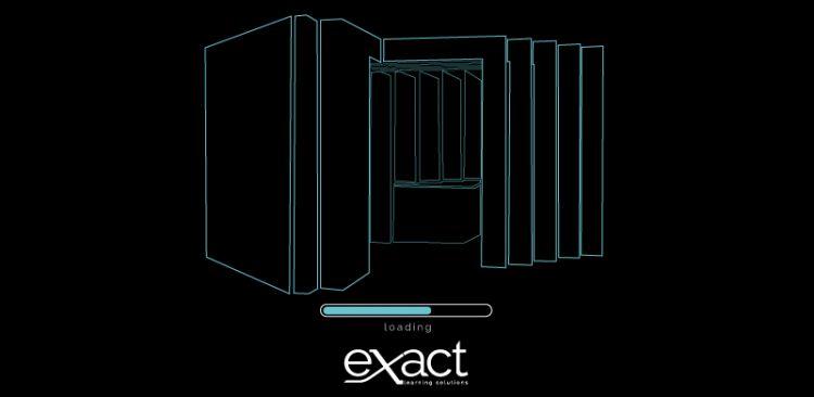 A drawing of the eXact learning solutions' stand at Learning Technologies.
