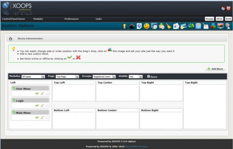 XOOP Screenshot